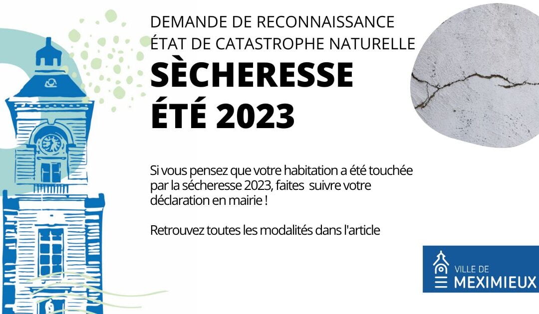 DEMANDE DE RECONNAISSANCE – CATASTROPHE NATURELLE – SÈCHERESSE 2023