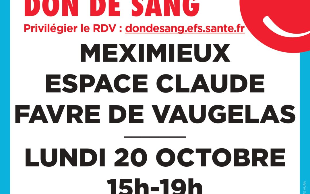 DON DU SANG LE 20 OCTOBRE 2025