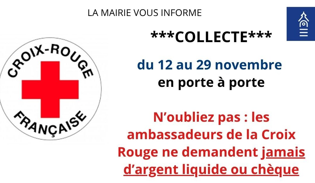 CAMPAGNE PORTE A PORTE DE LA CROIX ROUGE EN NOVEMBRE