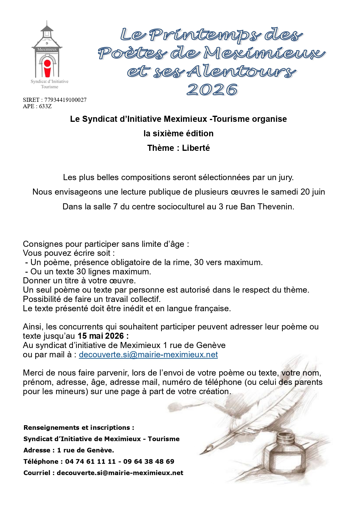 CANTINE MEXIMIEUX INSCRIPTION