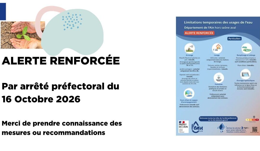 ARRÊTÉ PRÉFECTORAL SÈCHERESSE